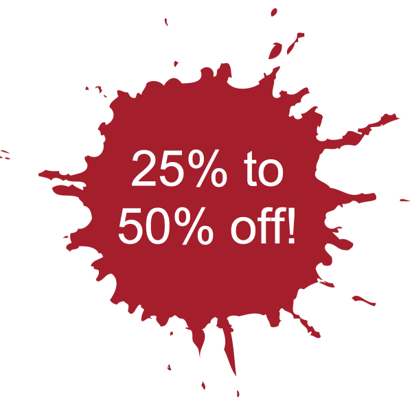 25 – 50% BLOWOUT SALE!