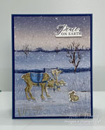 Crafting Joy: Create a Stunning Holiday Card with the Regal Reindeer Bundle and One Horse Open Sleigh Designer Series Paper