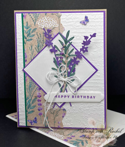 Painted Lavender Happy Birthday Card