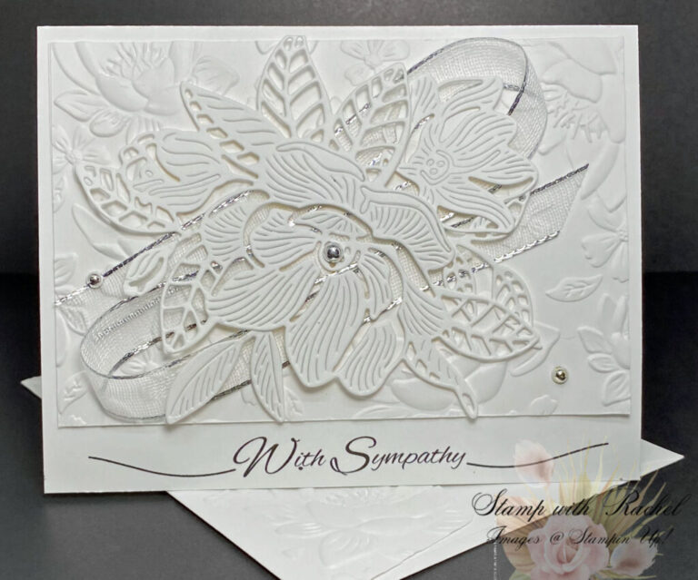 Elegant White-on-White Sympathy Card: Creating Texture with Stampin’ Up!’s Magnolia Mood Bundle