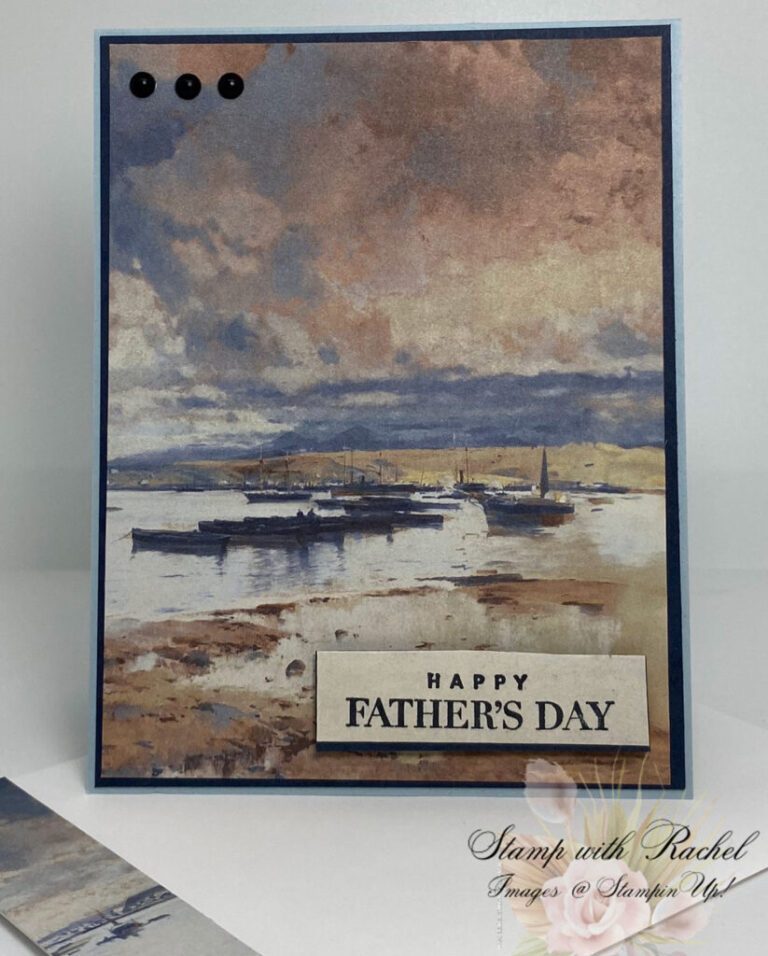 Serene Seaside Father’s Day Card: Creating Masculine Cards with Stampin’ Up!’s Beautiful Gallery DSP
