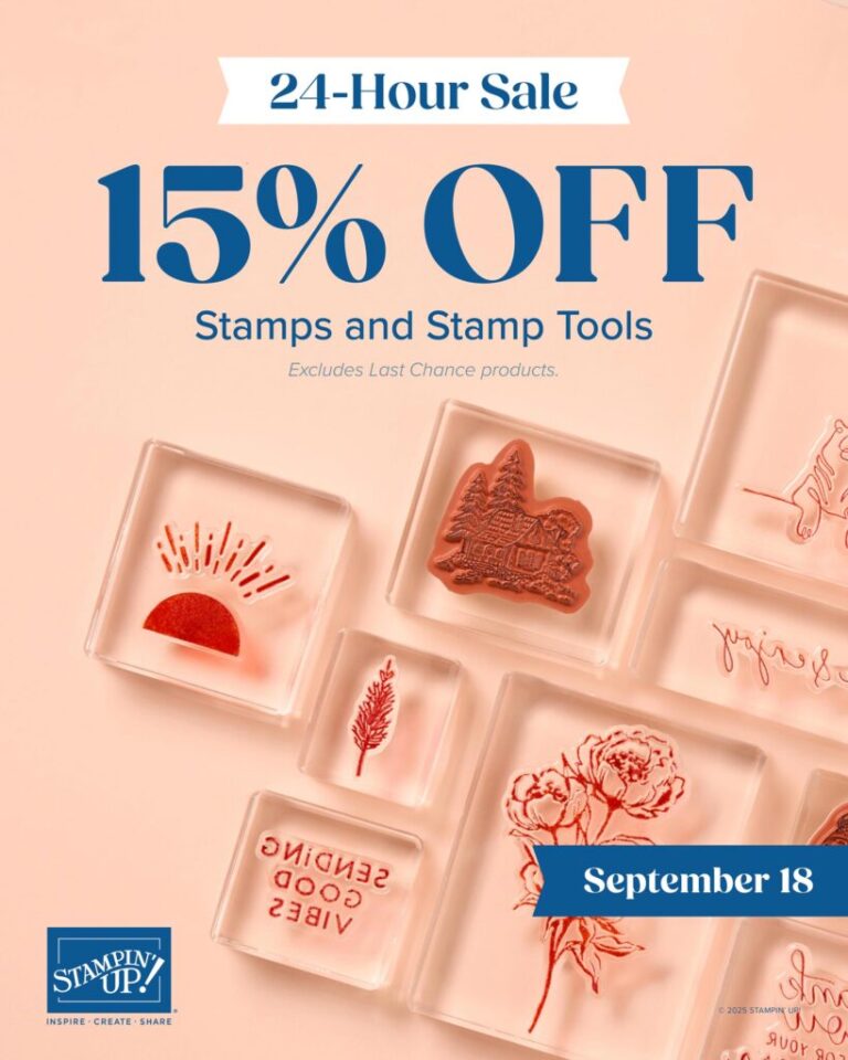 Don’t Miss This! 24-Hour Stamp Sale – 15% Off Stamps and Stamping Tools September 18th