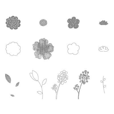 Raining Flowers Stamp Brush Set - Digital Download