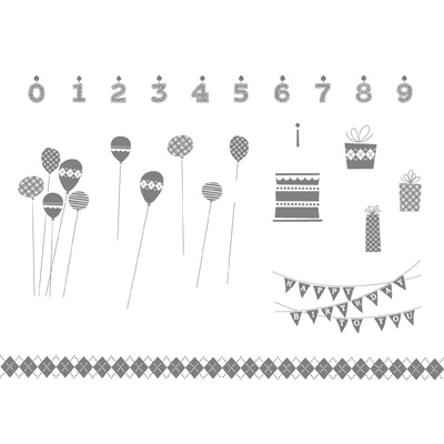 Patterned Party Stamp Brush Set - Digital Download